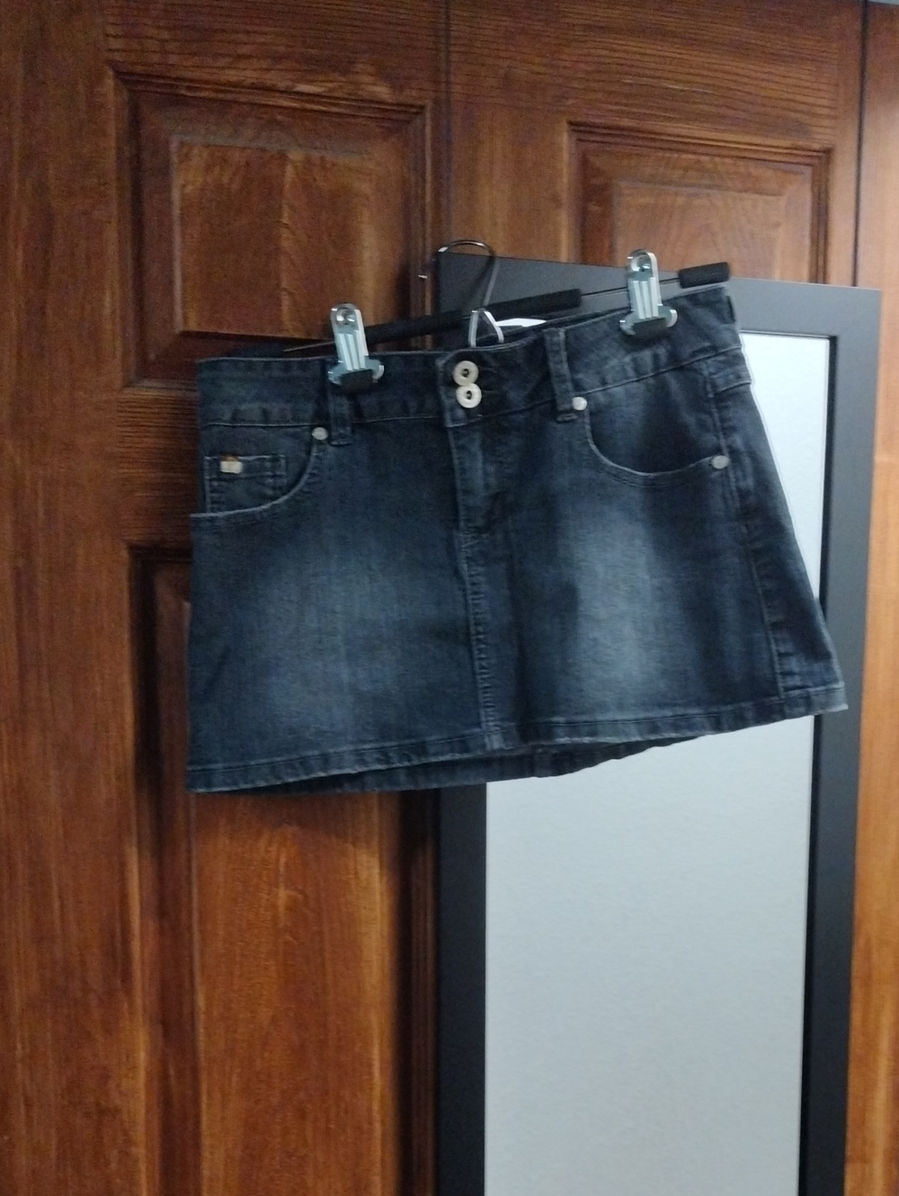 Dark Wash Denim Mini Skirt - Women's